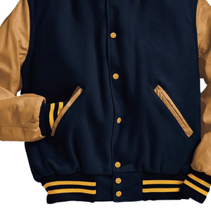 Créez vos propres logos personnalisés pour les vestes universitaires, les vestes de sororité, les vestes de fraternité, les vestes d'écoles et les vestes de collèges. Corps 100 % laine et manches en cuir. - Product Image 3