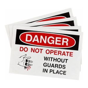 Étiquettes d'avertissement Danger Guard en vinyle, lot de 5 pour la sécurité des équipements industriels - Product Image 2
