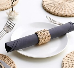 Anillos para Servilletas de Ratán Tejido, Decoración Rústica de Mesa de Paja para Bodas, Decoración Boho para Mesa de Granja, Decoración para Cenas y Fiestas - Product Image 2