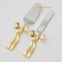 Ensemble de 2 spatules à gâteau Premium Starlight avec poignée en forme de nœud doré