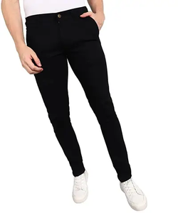 Nouveautés : Pantalon en denim noir coupe droite, taille mi-haute, en coton durable de haute qualité, avec étiquette et délavage effet vieilli, style urbain - Product Image 1