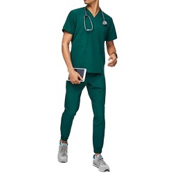 Conjunto de Uniforme Médico Unisex Transpirable de Algodón y Poliéster Elástico, Uniforme Hospitalario con Tecnología de Detección de Agujas y Fusión sin Costuras - Product Image 1