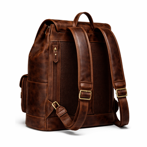 Strong and Stylish Leather <b>Backpack</b> for Men with Ergonomic Design, Laptop Compartment and Travel-Friendly Premium Handmade - Product Image 3