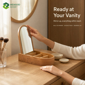 กล่องเก็บเครื่องประดับไม้ทันสมัยรักษ์โลก WEWOOD พร้อมกระจกและช่องแบ่ง - Product Image 4