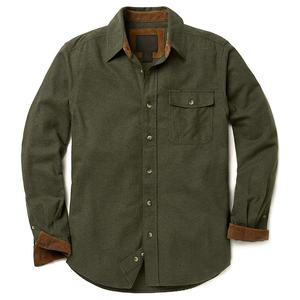 Camisa de Franela Transpirable de Poliéster/Algodón para Hombre, Manga Larga, Casual, con Botones, Estilo Urbano, para Exteriores - Product Image 1