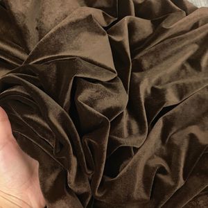Coffee <b>Brown</b> 9000 Solid Soft Polyester Velvet Fabric Breathable Woven Material For Luxury Apparel Dress Garment Home Textile - Product Image 5