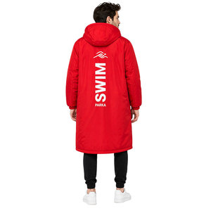 Parka de Natación OEM con Diseño Personalizado, Impermeable, con Capucha, Forro Polar Cálido, Abrigo Largo para Entrenamiento de Natación, Uso en Playa y Piscina - Product Image 5