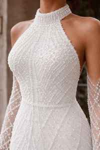 Robe de soirée brodée de haute qualité, design moderne, pour fiançailles, réception et fêtes, disponible au prix d'usine - Product Image 4