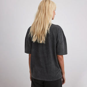 Camiseta Vintage para Mujer al por Mayor, Lavado Ácido, Ajuste Delgado, Hombro Caído, Suave, Cómoda, Casual, Ecológica, Antipilling, Logotipo Personalizado - Product Image 3