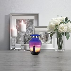Decorative Aluminum <b>Keepsake</b> Ash Urn Funeral <b>Memorial</b> Container Featuring Refined Matte Finish And Artistic Exterior - Product Image 3