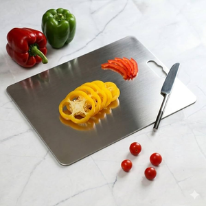 Planches à découper en acier inoxydable personnalisées, légères, de qualité alimentaire, faciles à nettoyer, pour fruits et légumes - Product Image 5
