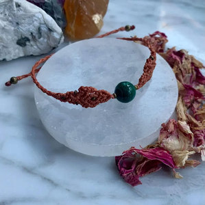 Handmade Aventurine Necklace <b>Bracelet</b> Set <b>Red</b> Coral Macrame Cord Natural Gemstone Boho Jewelry - Product Image 2