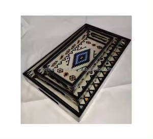 Bandeja para servir frutas secas Rectangular hecha a mano de la mejor calidad, diseño de incrustaciones de hueso de búfalo Natural para uso doméstico o en Hotel, recién llegado - Product Image 2