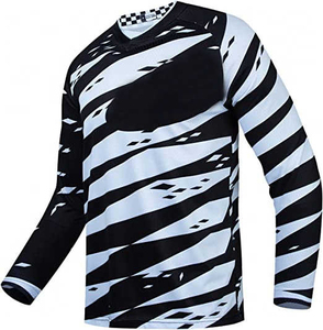 Maillot de motocross pour homme, noir, décontracté, manches longues, col en V, haut de gamme, vêtements de sport pour la course en plein air - Product Image 1