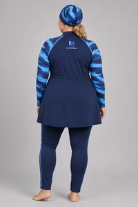 Traje de Baño Islámico Modesto, Nuevo Estilo, Talla Grande, Ecológico, Impermeable, Cintura Alta, Conjunto de Bikini Modesto de 2 Piezas con Cobertura Total - Product Image 3