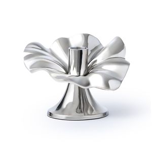 Decorative Silver Finished Metal Candle Holder With Polished Elegant Design For Wedding <b>Tables</b> And Home Decoration - Product Image 3