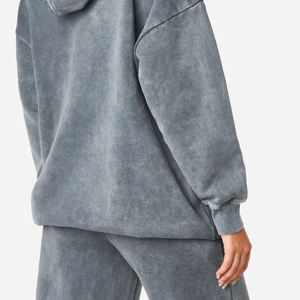 Sweat-shirts à capuche pour femmes, style streetwear, en polyester tricoté, tendance automne, avec logo personnalisé, effet délavé, qualité supérieure, vente en gros OEM, collection 2026 - Product Image 4