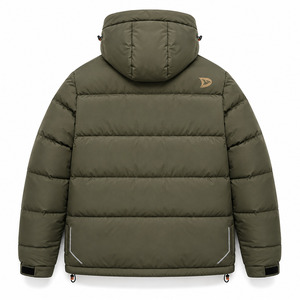 Custom <b>Men</b> Winter Puffer <b>Jacket</b> Polyester Quilted <b>Warm</b> Coat Low MOQ OEM Apparel Manufacturer - Product Image 2
