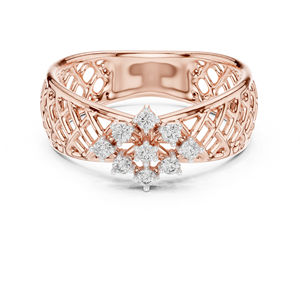 Anillo de Compromiso de Oro Blanco de 14K con Diamante de Corte Redondo para Mujer |   Ropa de Compromiso |   Diamante Cultivado Nuevo - Product Image 2