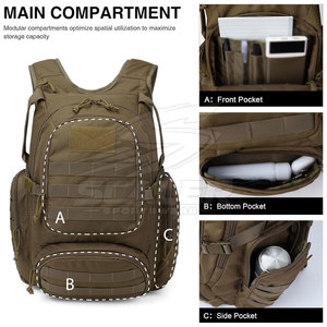 Sac à dos tactique de haute qualité, grande capacité, résistant, imperméable, plusieurs poches, réglable, 36-56L, design adapté aux voyages - Product Image 5