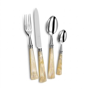 Antique English Silver Plated Finish Cutlery Set With Luminous Mother Of Pearl <b>Handles</b> Knife & Fork Flatware Tableware Home Use - Product Image 3