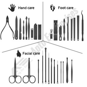 Estuche de Lujo Negro para Set de Manicura de 31 Piezas, Kit de Cuidado Personal, Cortaúñas Profesional, Set de Pedicura, Herramientas para Uñas - Product Image 4