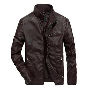 Top Trendy New Winter Leather <b>Cow</b> Skin Bomber Jackets With Front Customized Men's Waterproof Windproof Leather Jackets - Product Image 1