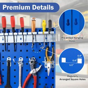 Pannello Portautensili Minimalista in Metallo da 4 Piedi, Kit Organizzatore da Parete per Bagno, Garage, Attrezzi, Gioielli, in Plastica - Product Image 5