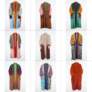 Atractivo Kimono Largo de Seda, Vestido Tipo Pareo, Colección Boho para Mujer, Ropa de Playa, Verano, Vacaciones, Sexy, Ropa de Resort, Venta al Por Mayor - Product Image 1