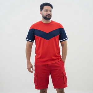 Best Selling Casual Knitted T-Shirt and <b>Shorts</b> Set with Custom Logo Men's <b>Short</b> Sleeve Quick Dry Anti-Shrink Top and <b>Shorts</b> - Product Image 1