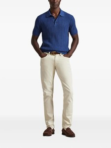 Chemise pour homme en coton tricoté 100% respirant, manches courtes, couleur unie, design formel avec fermeture boutonnée, bleu - Product Image 6
