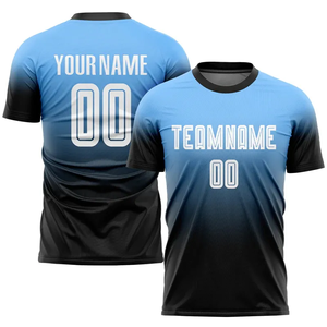 Conjunto de Camiseta de Fútbol Sublimada Personalizada para Hombre, Manga Corta, 100% Poliéster, Protección UV, Color Degradado Negro Dorado, Absorbe la Humedad - Product Image 4