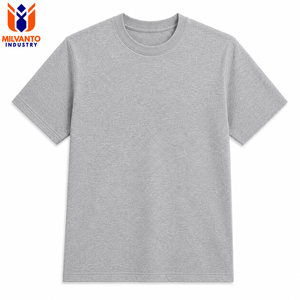 Camiseta gris jaspeado de alta calidad para hombre |   Camiseta de Cuello Redondo, Corte Regular, 100% Algodón, 250 GSM |   Camiseta Suave con Cuello Acanalado - Product Image 2