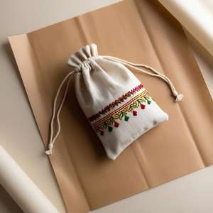 Pochette cadeau de festival ethnique urbain Drapé doux Fabriqué à la main Élégance Été essentiel pour les marques de boutique - Product Image 1