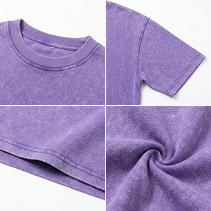 Camiseta de hombre con lavado ácido, estilo vintage, de algodón lavado, corte holgado, peso pesado, estilo urbano, informal, cómoda para uso diario, OEM - Product Image 6