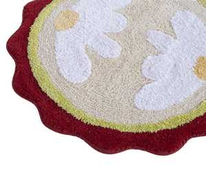 Cute Luxury <b>Round</b> Cotton Bath Mat Floral Shower <b>Rug</b> Soft Absorbent Non Slip <b>Bathroom</b> Floor Mat 60x60cm - Product Image 3