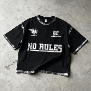 Custom Tee Manufacturer Graphic DTG Heavyweight Rhinestone Oversized Washed Vintage Streetwear <b>Boxy</b> <b>T</b>-<b>shirt</b> for Men - Product Image 1