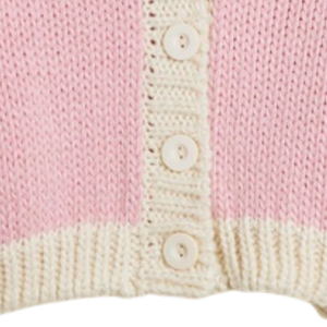 Cardigan en tricot rose et neutre pour bébé, en acrylique doux, à manches longues, boutonné devant, pour nouveau-né, nourrisson, tout-petit, filles - Product Image 5