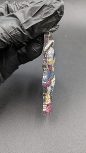 จี้เพชรโมอิสซาไนต์ทรงการ์ตูน 3 มิติ ชุบทองคำขาว 925 เงินสเตอร์ลิง ได้รับการรับรองจาก IGI สำหรับทุกเพศ สไตล์ฮิปฮอป เครื่องประดับคุณภาพสูง - Product Image 4