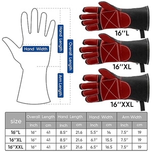 Guantes de Soldadura de Cuero Vacuno de Palma Completa, Resistentes al Fuego, de Alta Resistencia, para Protección de Manos en la Industria y Barbacoa - Product Image 5