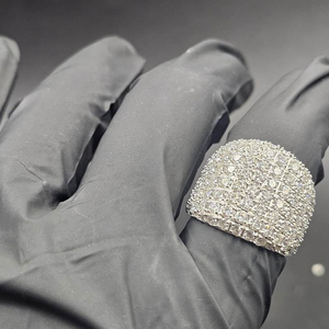 Moissanite Iced Out <b>Dome</b> <b>Ring</b> Luxury Hip Hop Statement Jewelry Sparkling Mens Fashion <b>Ring</b> - Product Image 2