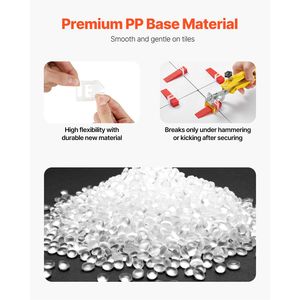 Sistema di livellamento piastrelle fai da te da 1/8 di pollice (3 mm) con 700 distanziatori, 200 cunei riutilizzabili e 1 pinza per piastrelle, per appartamenti - 700 pz. - Product Image 3
