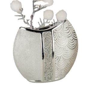 Florero de aluminio plateado elegante de alta calidad, maceta decorativa de lujo para el hogar - Product Image 1