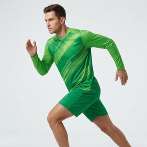 Camiseta de Fútbol Sublimada Verde para Hombre, Manga Larga, Absorbe la Humedad, Uniforme Deportivo, Ropa de Fútbol para Todas las Temporadas - Product Image 5