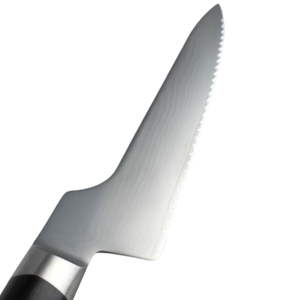 Couteau à pain de 8,25 pouces à lame dentelée en acier inoxydable, manche noir, couteau de cuisine pour trancher le pain, les gâteaux et les pâtisseries - Product Image 2