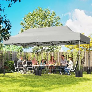 Tenda Pop-Up Bianca Resistente 10 X 20 Piedi, Riparo Istantaneo Portatile per Esterni con Protezione UPF50+ e Borsa con Ruote - Product Image 2