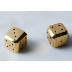 Juego de Dados de Metal Dorado de Latón Sólido de Lujo, Dados Profesionales de Metal Pesado D6 para Juegos de Mesa, Casino, Regalo VIP Premium, Dados Decorativos - Product Image 1