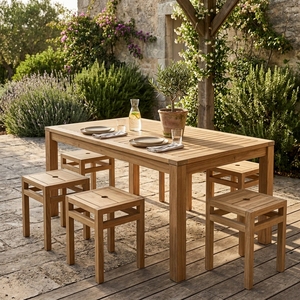 Tabouret carré minimaliste en bois massif avec trou pour les doigts, tabouret bas scandinave en teck massif, tabouret de salle à manger carré de style japonais - Product Image 5