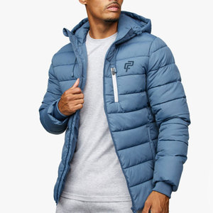 Nouvelle veste matelassée à capuche de qualité supérieure pour hommes, imperméable, coupe-vent, décontractée, avec logo sur le devant - Product Image 2