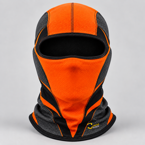 Pasamontañas Completo de Última Moda, Color Naranja y Gris a Rayas, Transpirable, Impermeable, Unisex, para Adultos, para Deportes al Aire Libre - Product Image 1